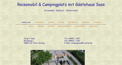 Desktop Screenshot of campingsass.de